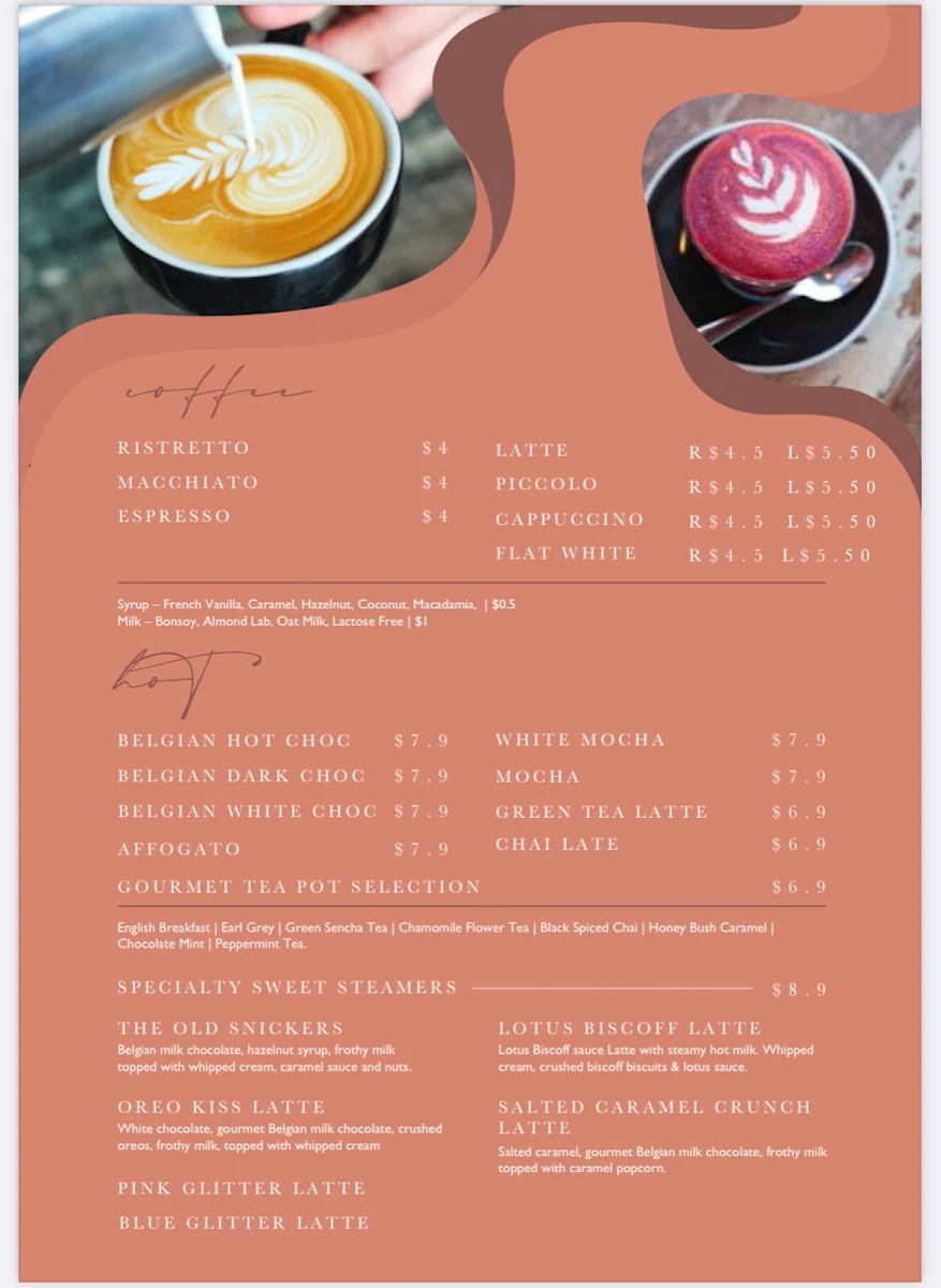 Menu, Sir Braxton Chocolate Bar