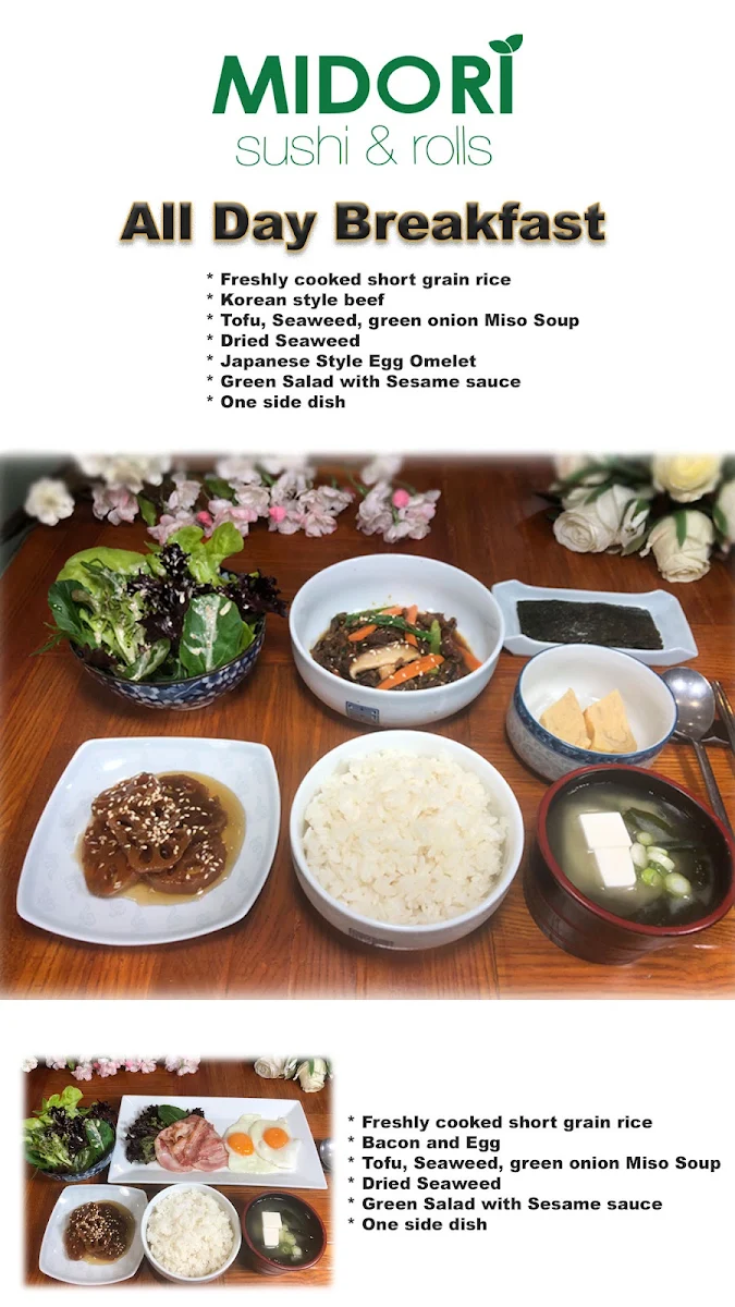 Menu, Midori Sushi and Rolls Meadowbank