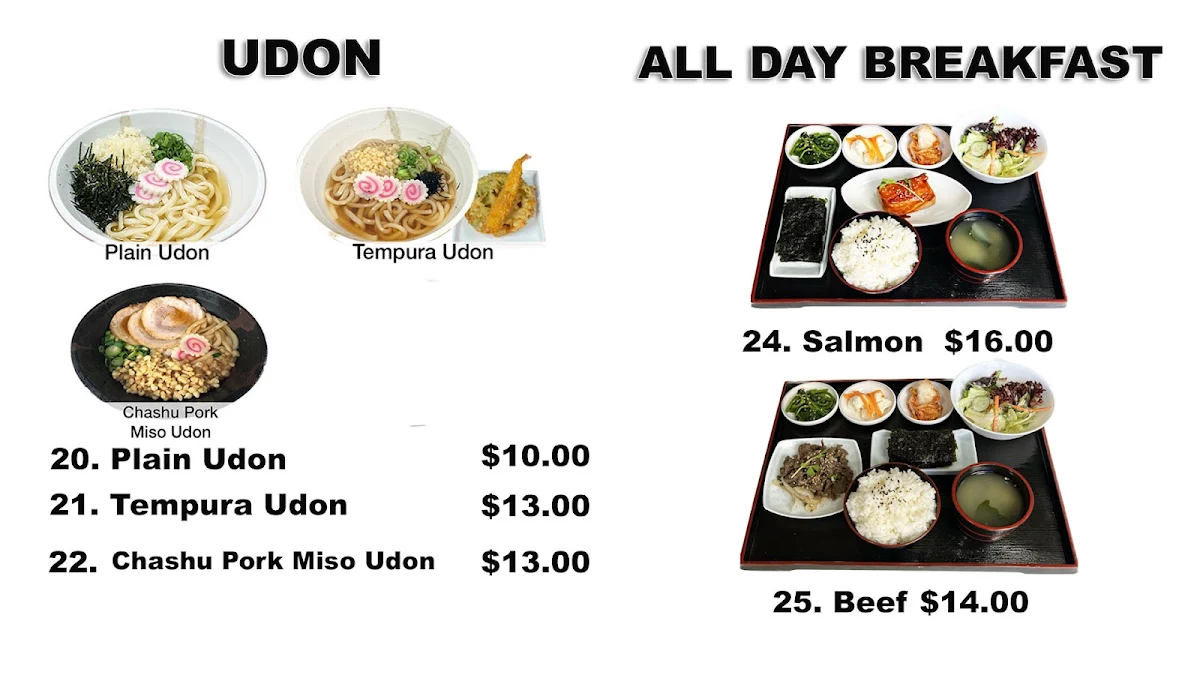 Menu, Midori Sushi and Rolls Meadowbank