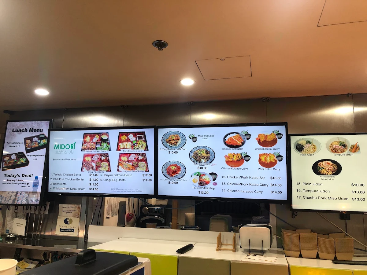 Menu, Midori Sushi and Rolls Meadowbank