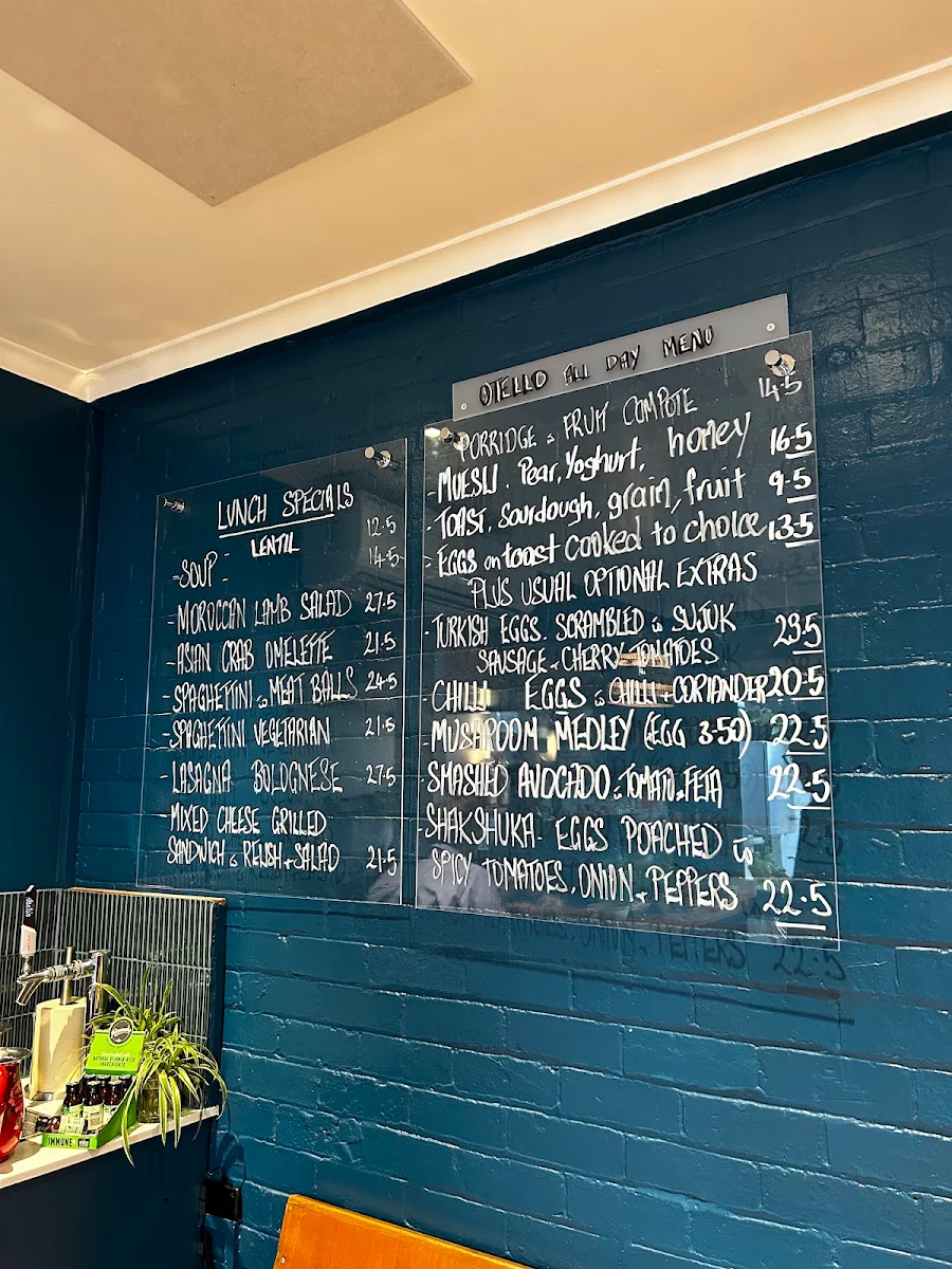 Menu, Sox Coffee