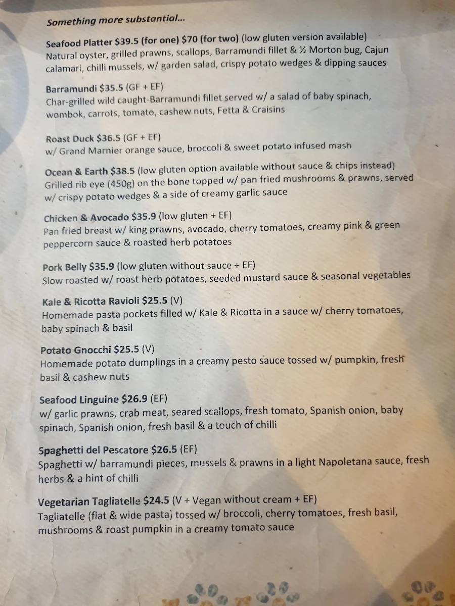 Menu, Our Table