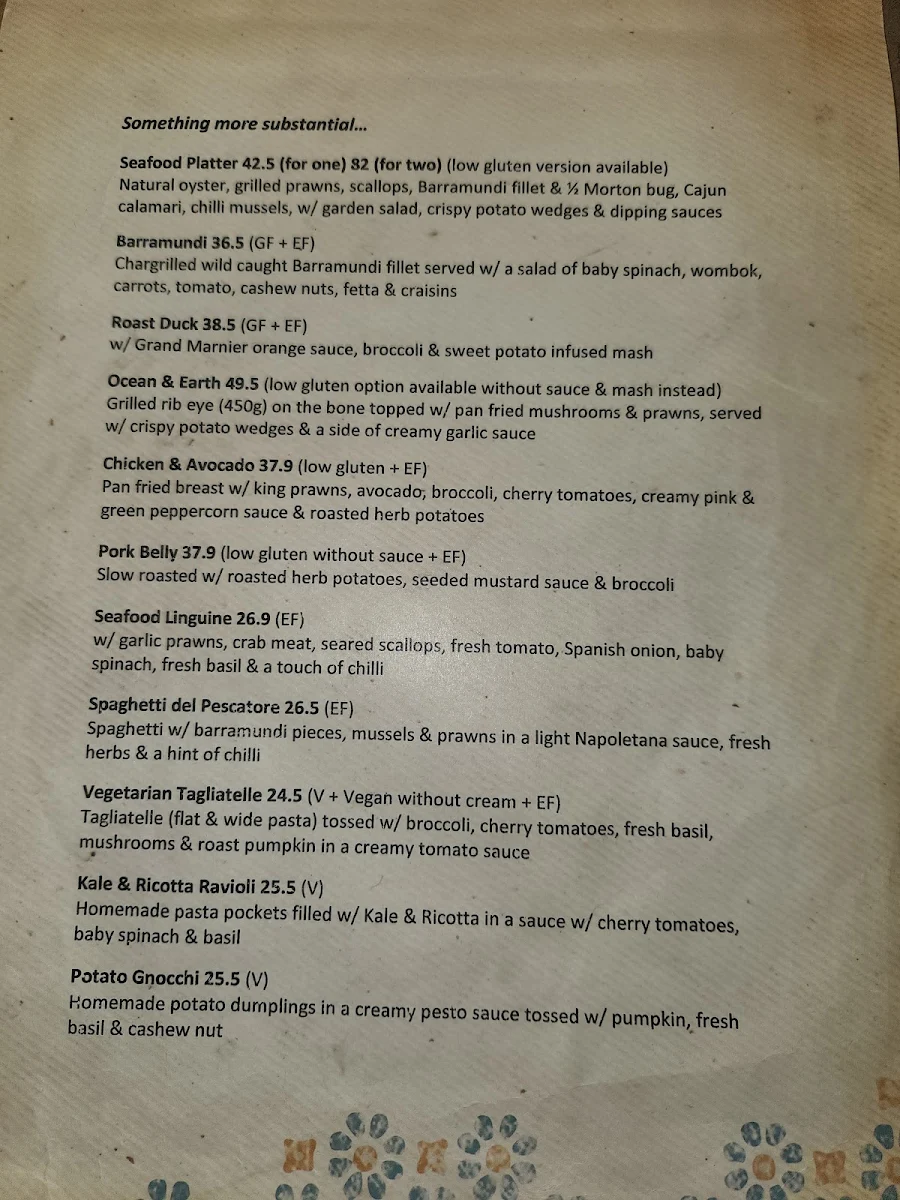 Menu, Our Table