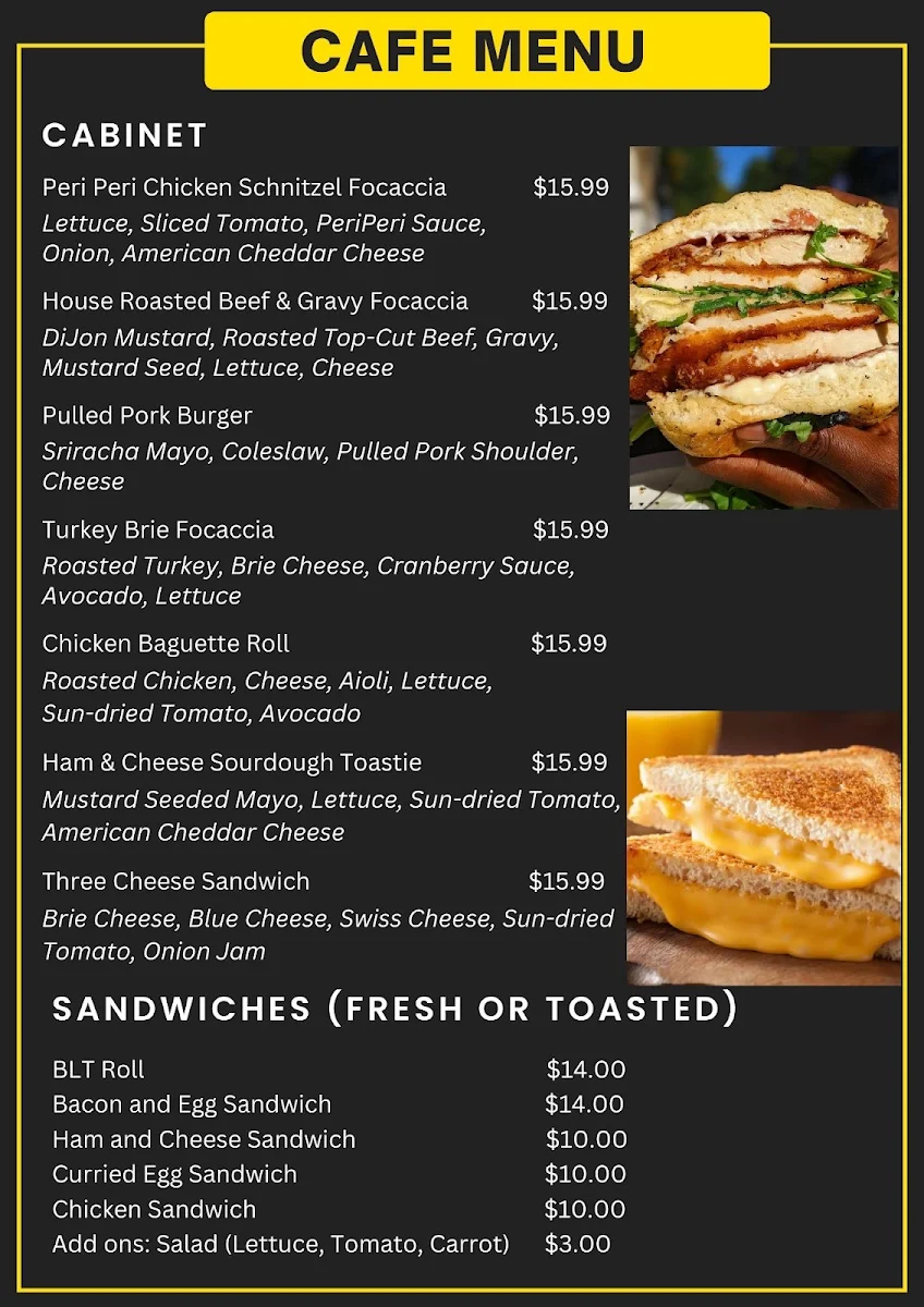 Menu, Jitterz on Hay