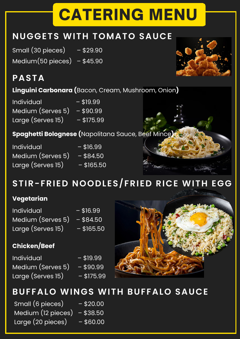 Menu, Jitterz on Hay