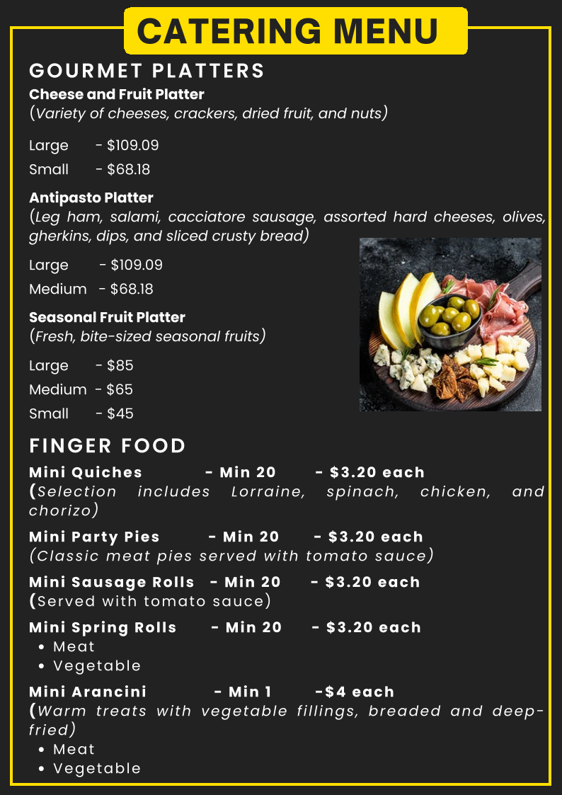 Menu, Jitterz on Hay
