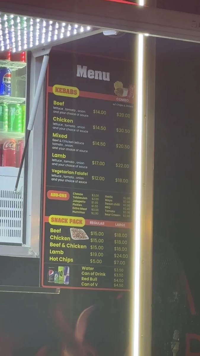 Menu, Champs Kebab
