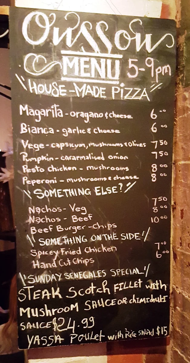 Menu, Bar Oussou