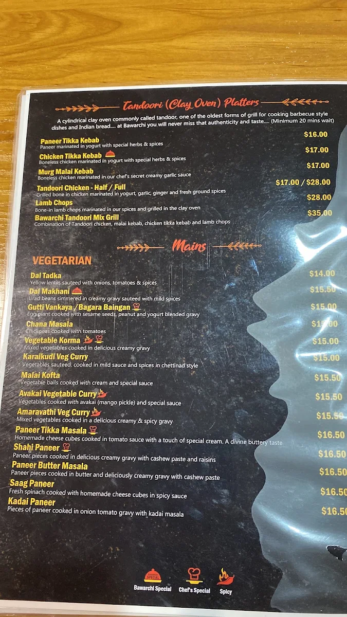Menu, Bawarchi Biryanis