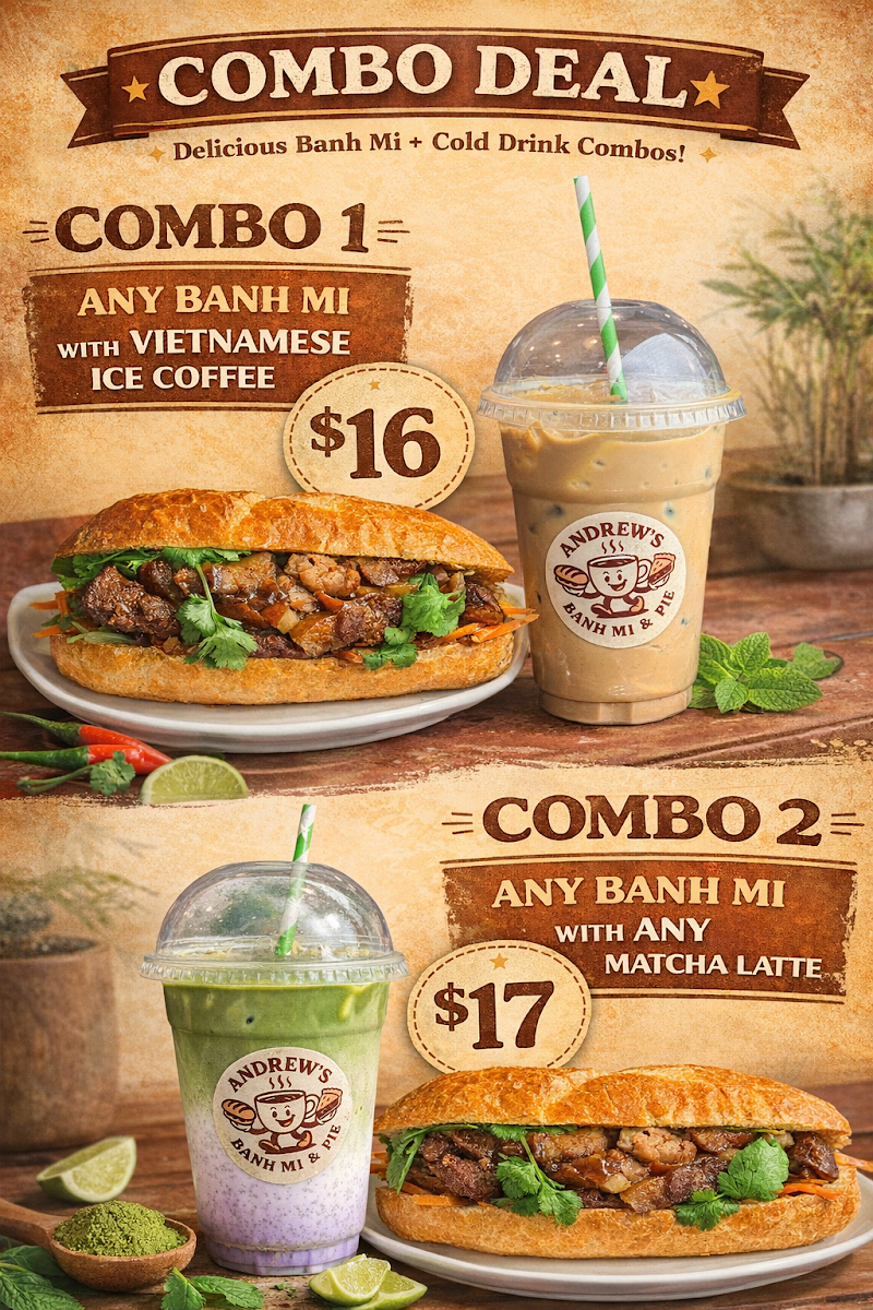 Menu, Andrew’s Banh Mi & Pie – Niddrie