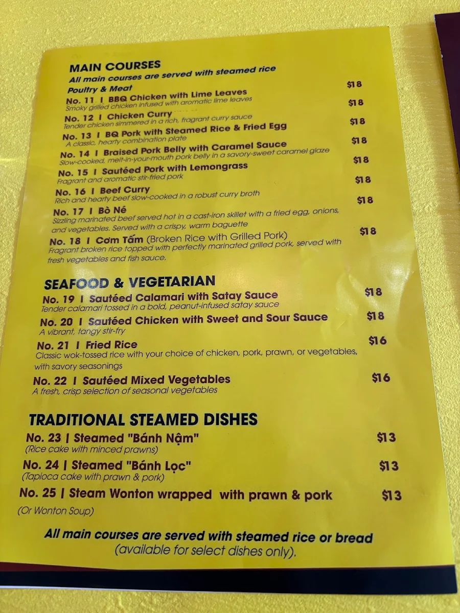 Menu, La Tien