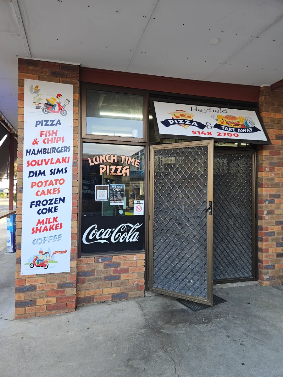 Menu, Heyfield Pizza and take away