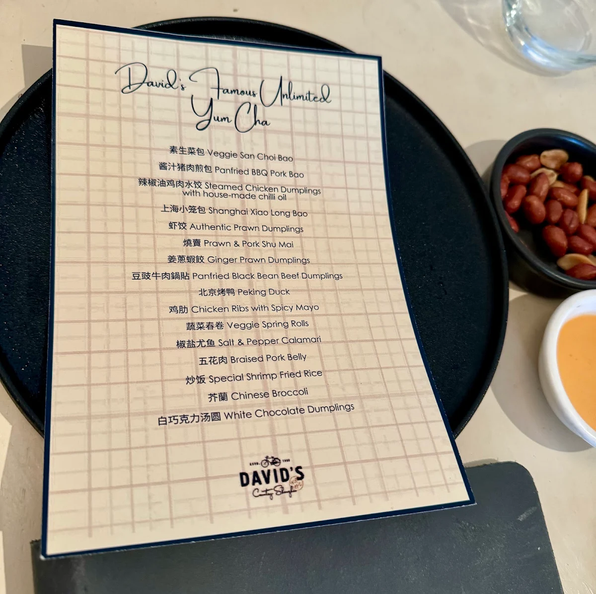 Menu, David's