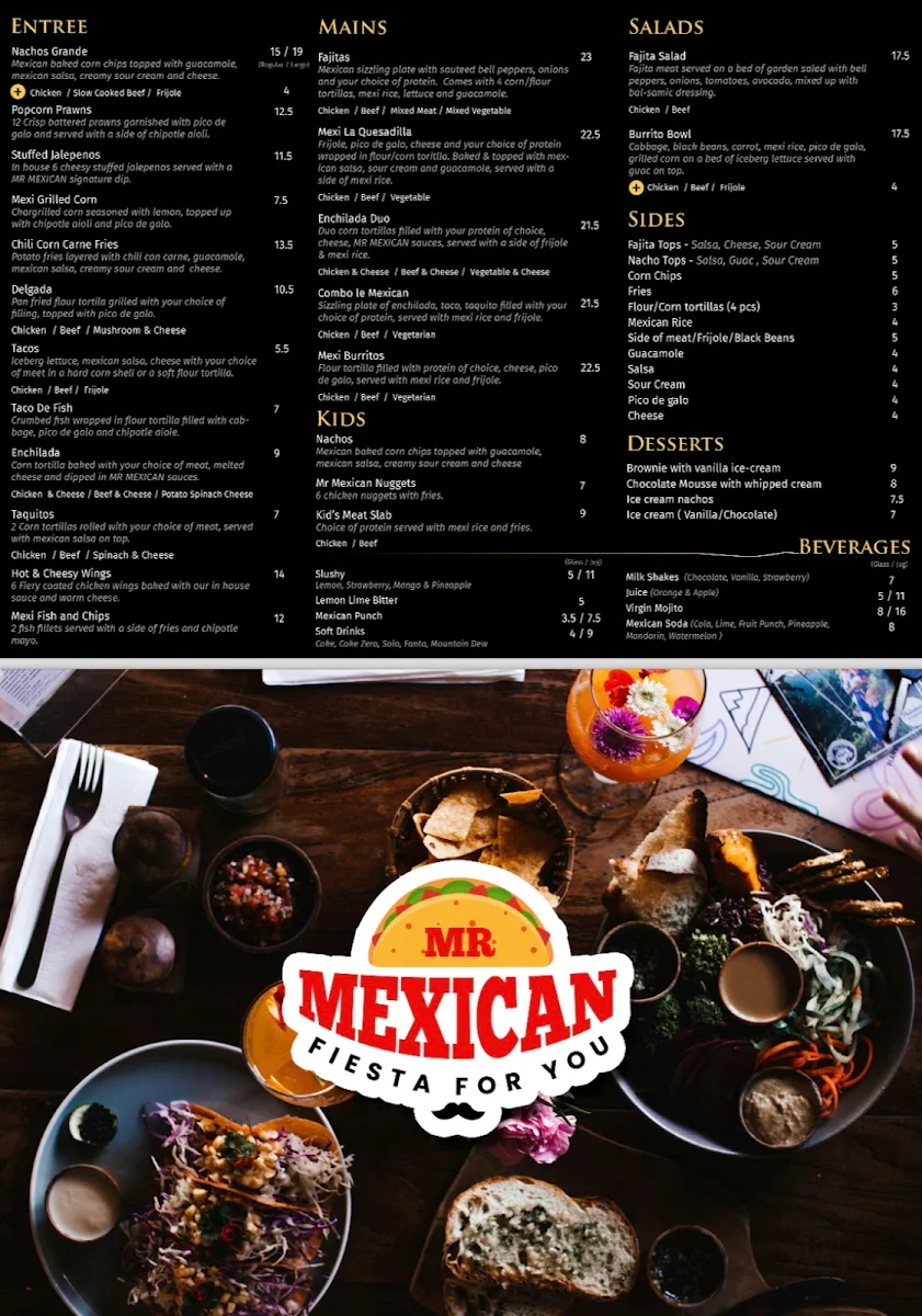 Menu, MR MEXICAN