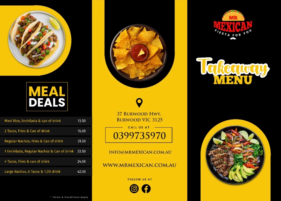 Menu, MR MEXICAN
