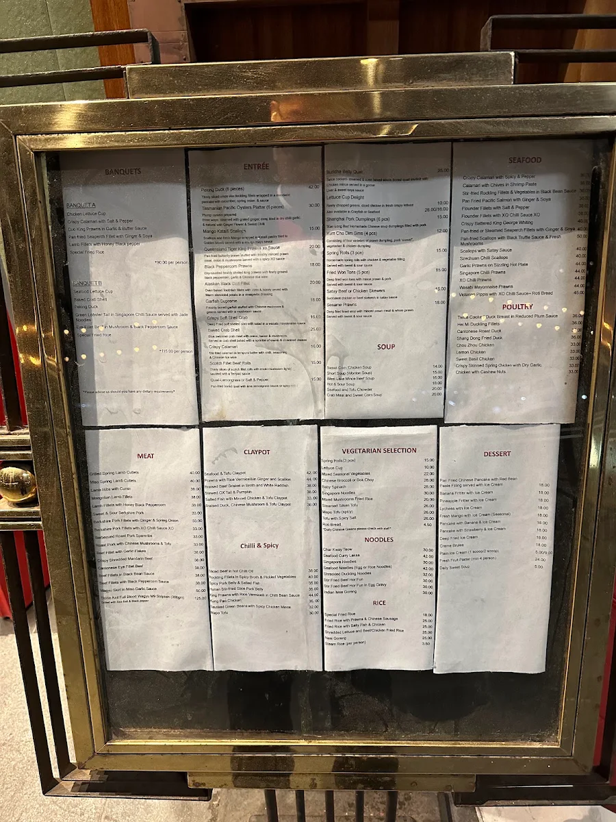 Menu, Man Mo