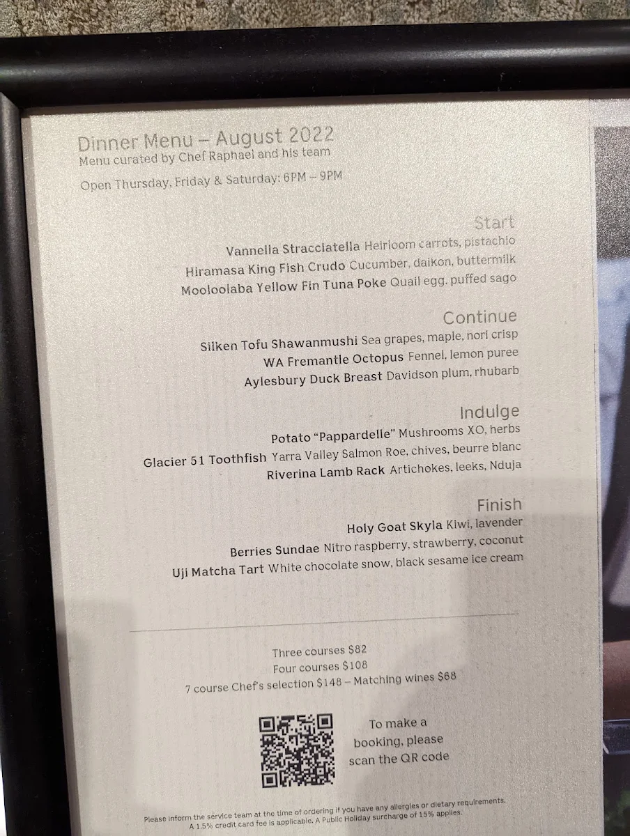 Menu, Silvester's Restaurant & Lounge