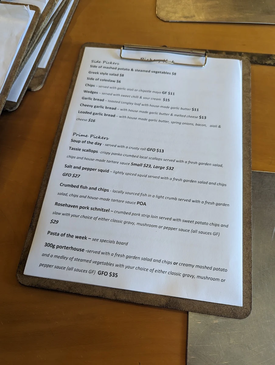 Menu, Longley International Hotel