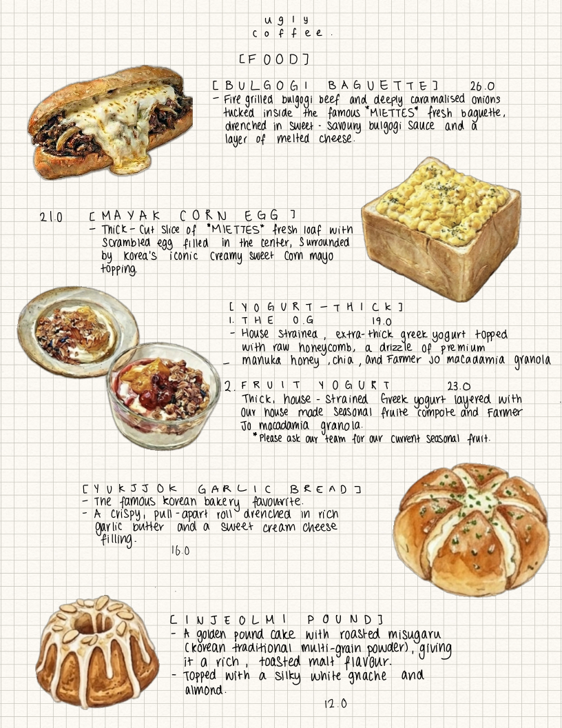 Menu, Ugly Coffee