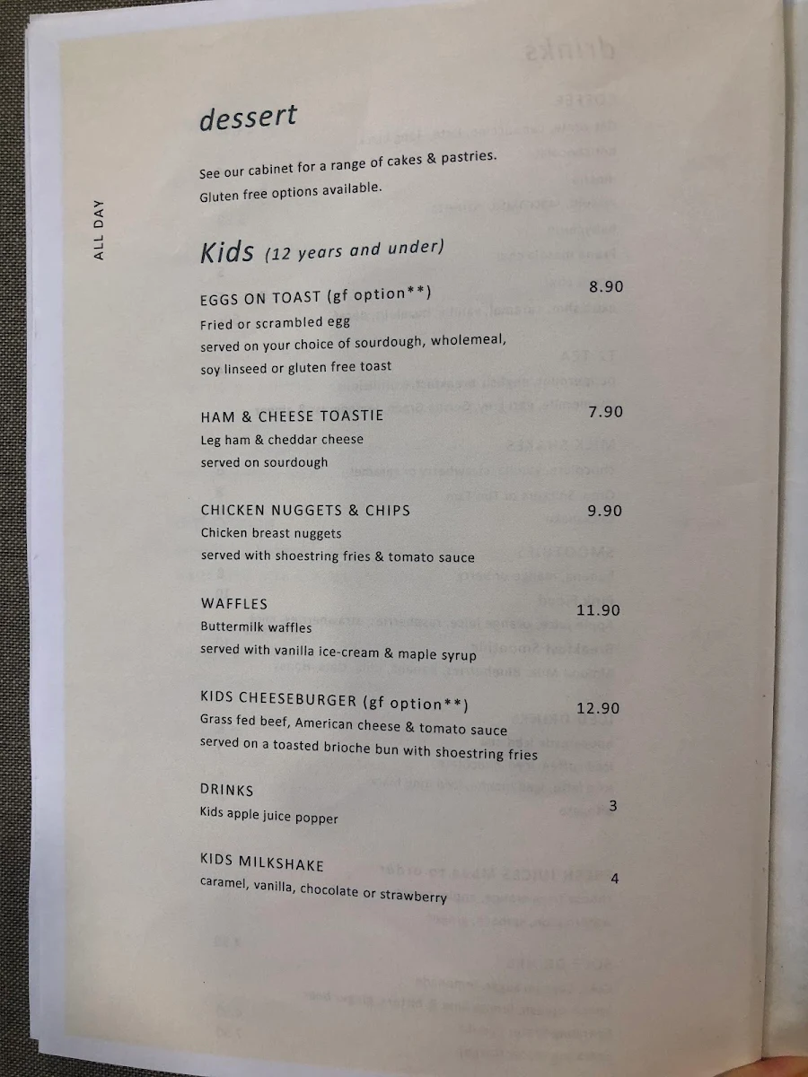Menu, The Burrow Cherrybrook