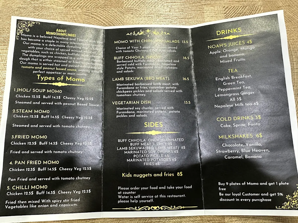 Menu, Mad Momos