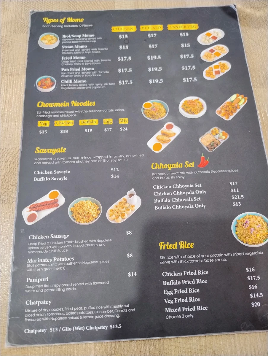 Menu, Mad Momos