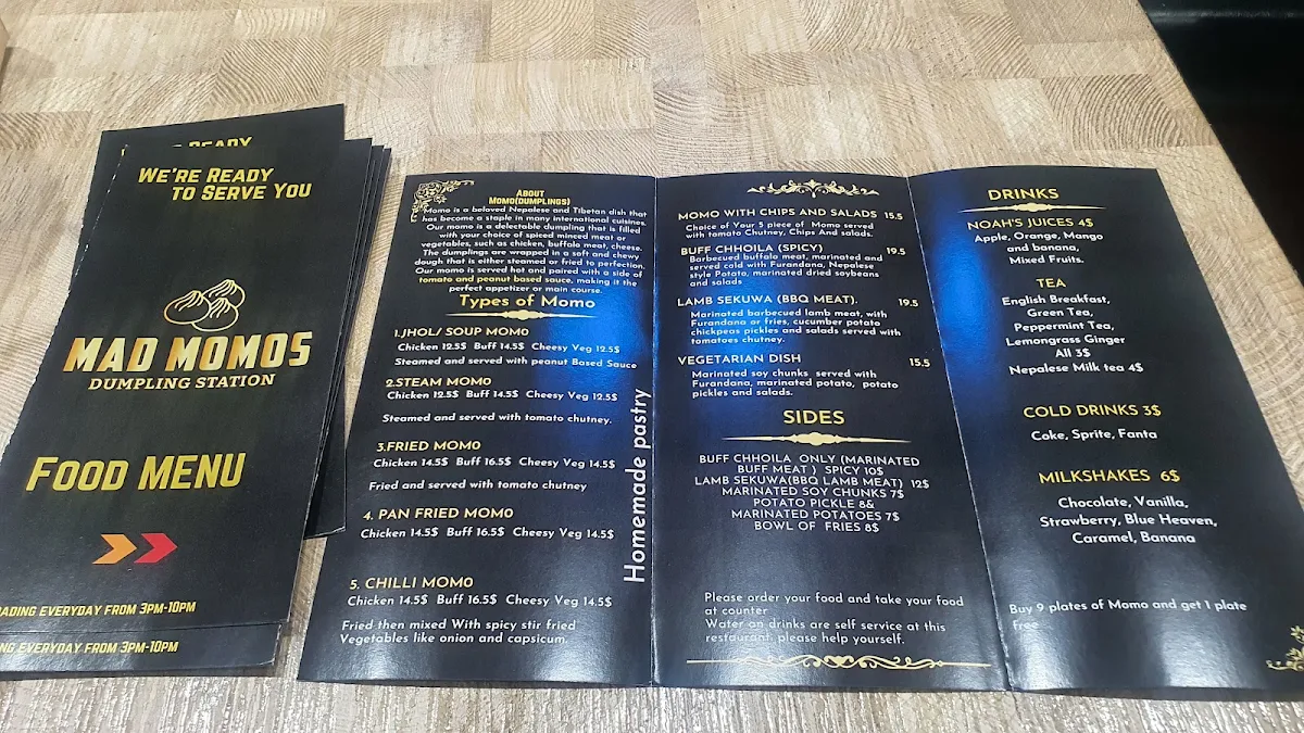 Menu, Mad Momos