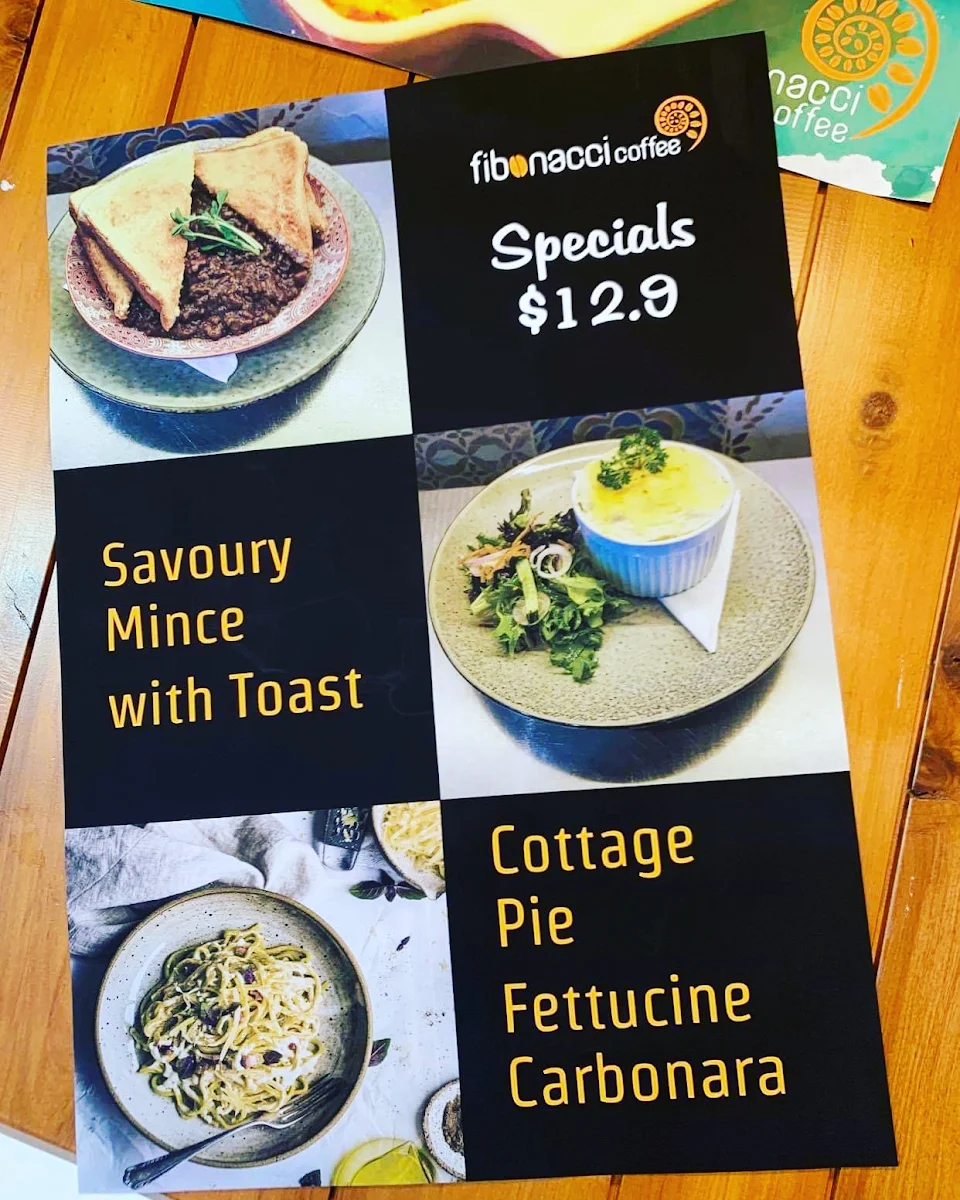 Menu, Fibonacci Coffee Penrith