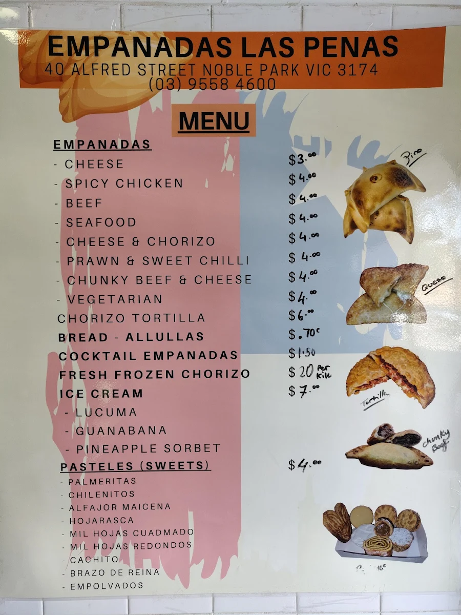 Menu, Empanadas Las Penas