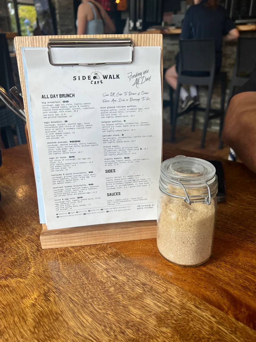 Menu, Sidewalk Cafe
