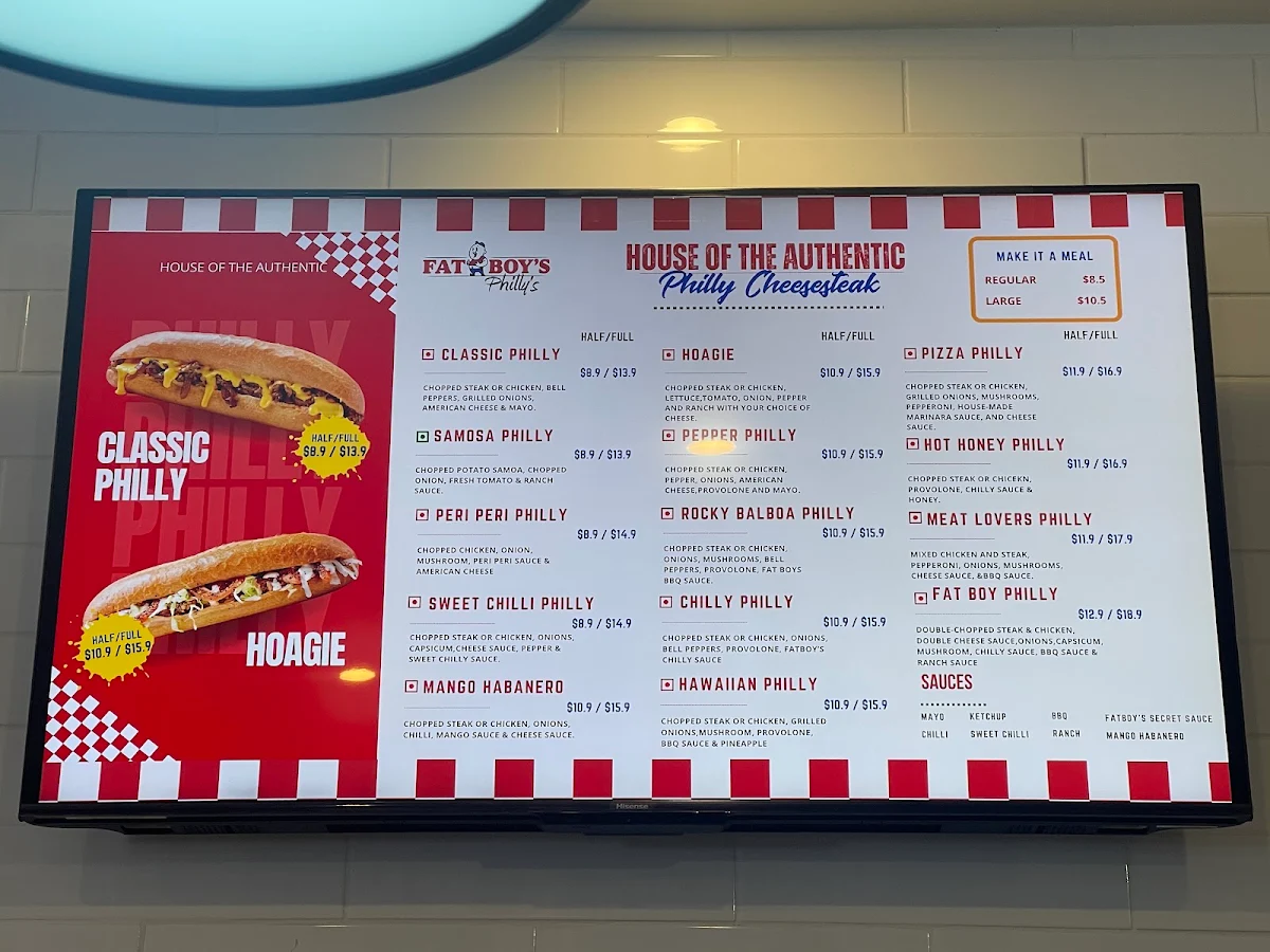 Menu, Fatboys Phillys