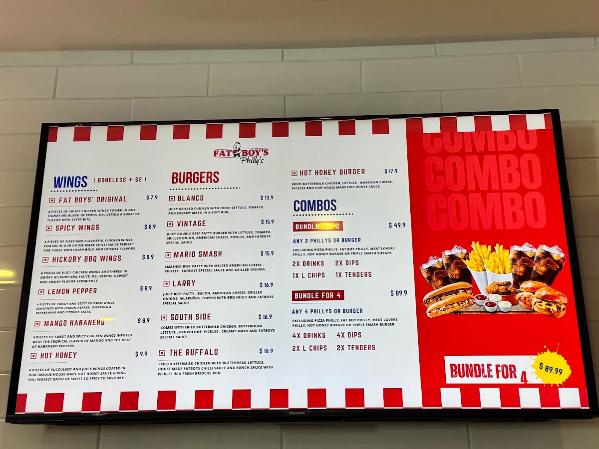 Menu, Fatboys Phillys