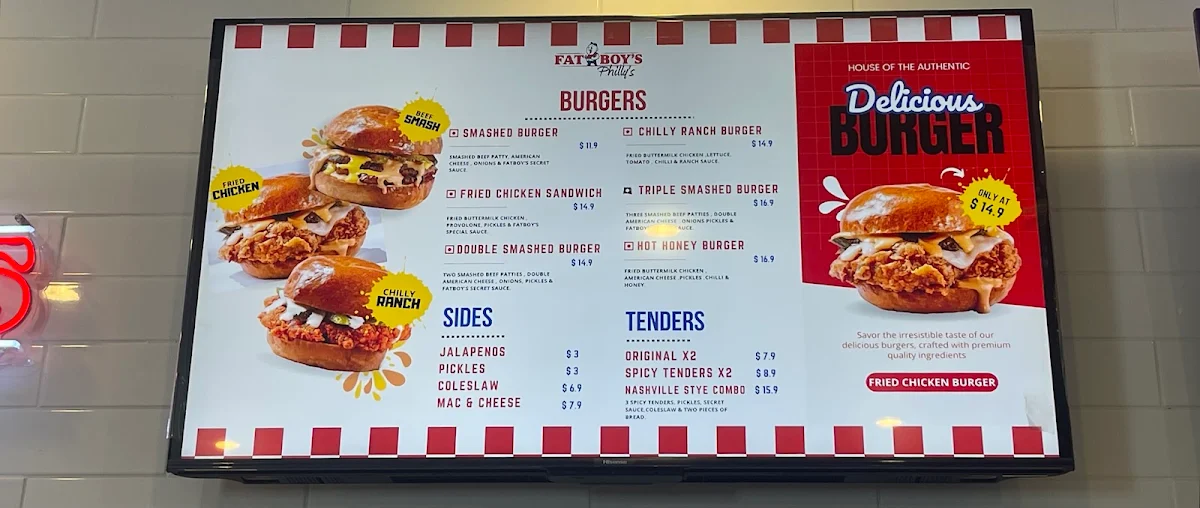 Menu, Fatboys Phillys