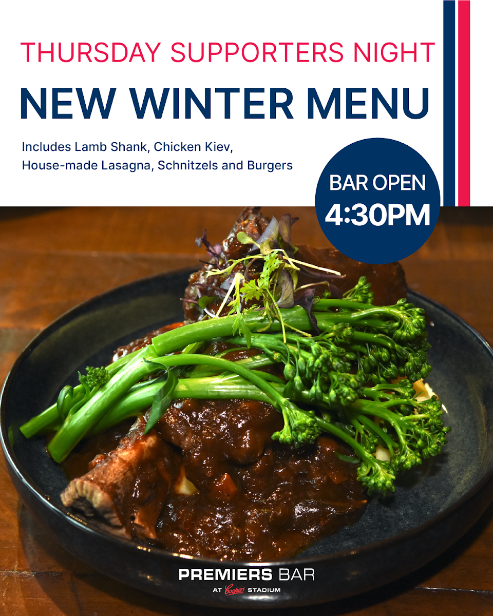Menu, Premiers Bar | Norwood Function Room