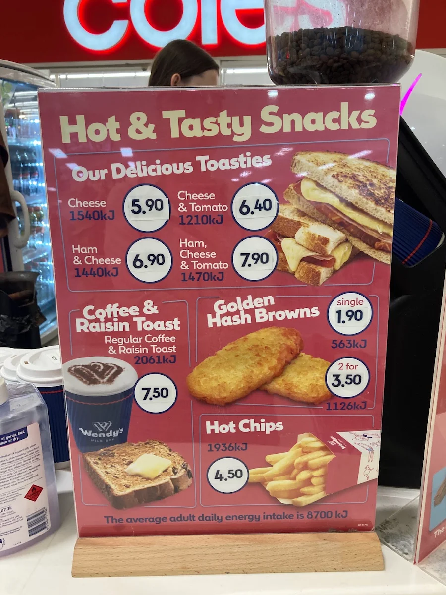 Menu, Wendy's Milk Bar