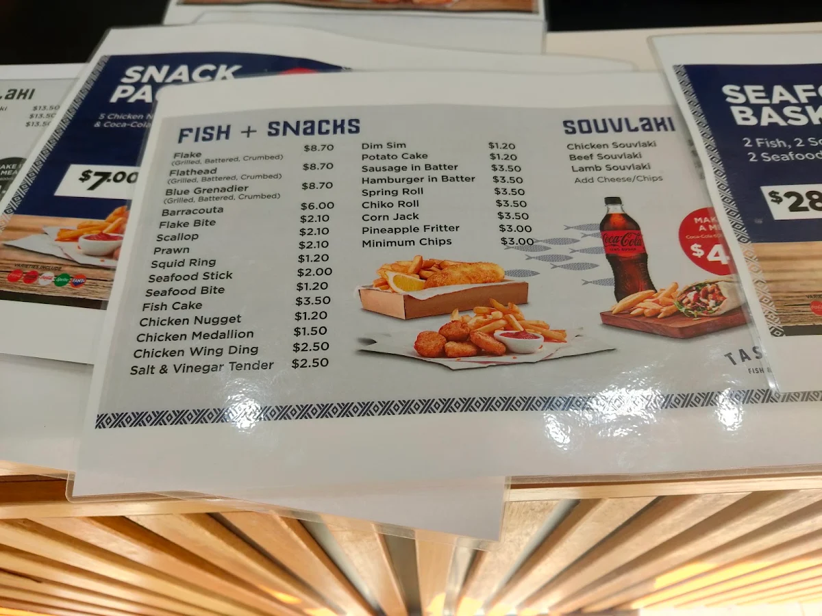 Menu, The Tasman Fish & Chip Co