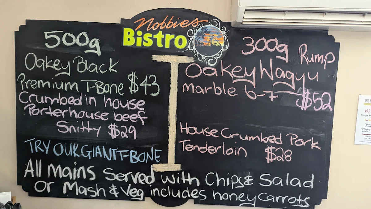 Menu, Nobbies Bar & Grill