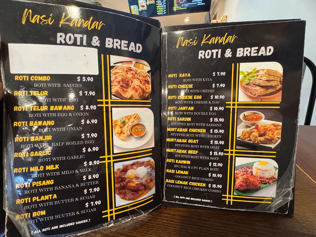 Menu, Nasi Kandar Penang Springvale