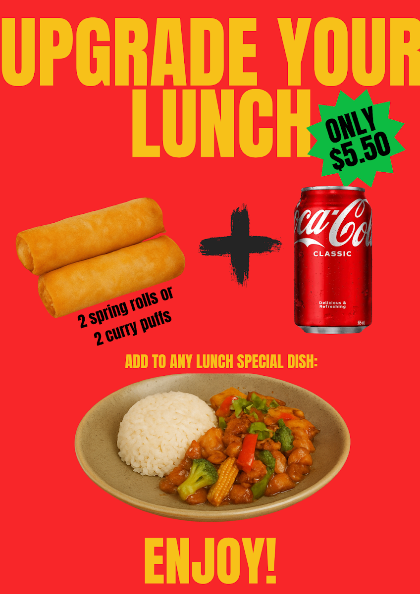 Menu, Thaiger Dine In & Takeaway
