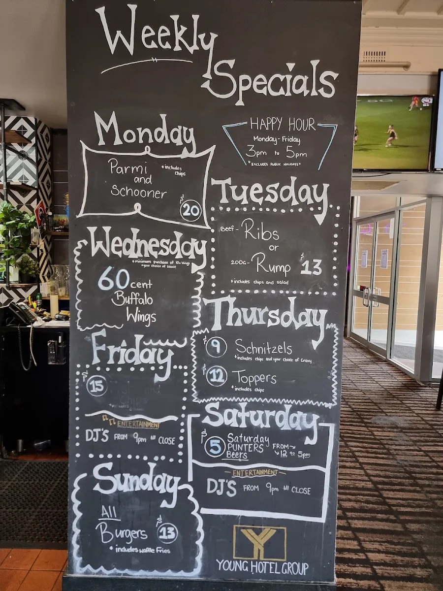 Menu, Postman's Tavern