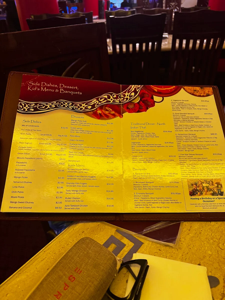 Menu, The Tandoori Place