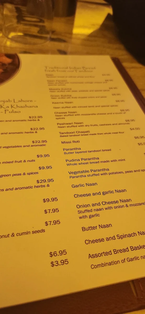 Menu, The Tandoori Place
