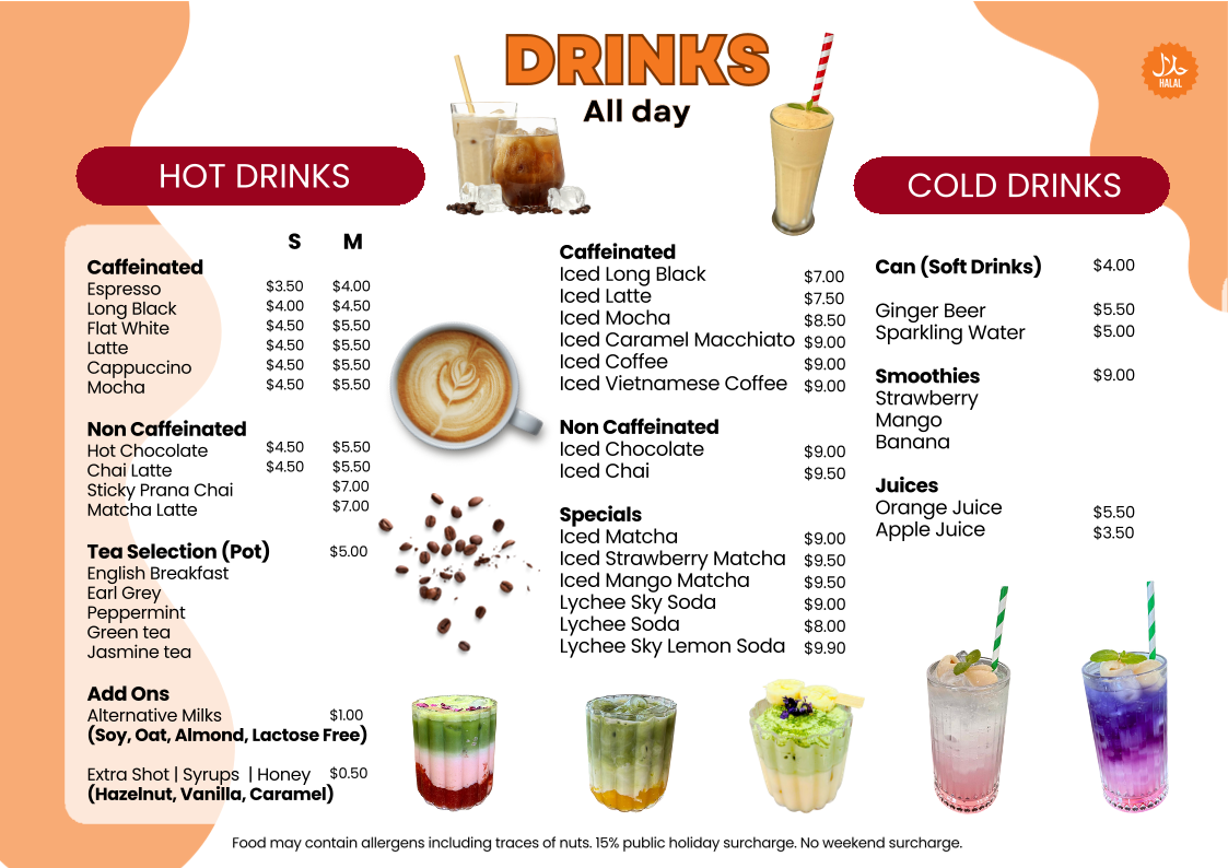 Menu, Chingoo Cafe