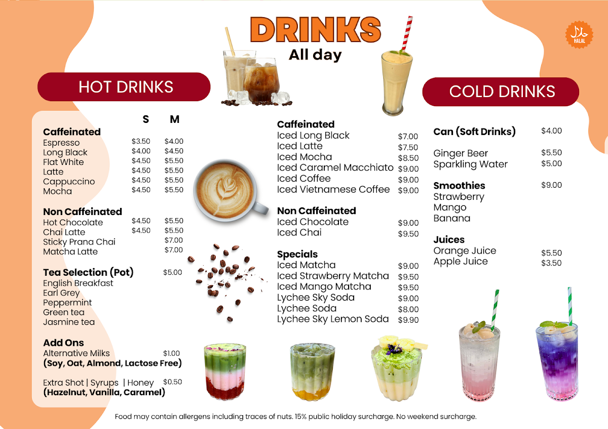 Menu, Chingoo Cafe