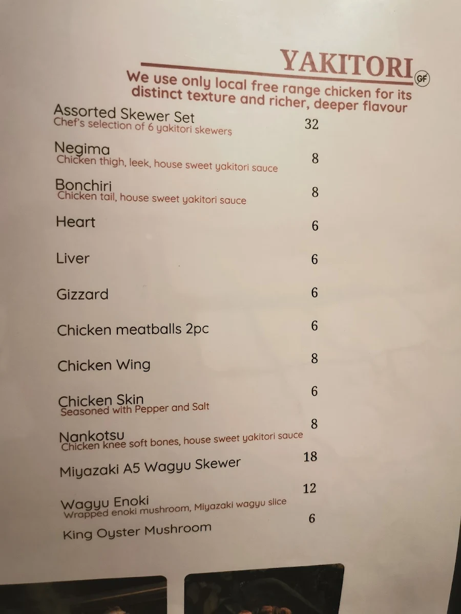 Menu, Izakaya Miyazaki