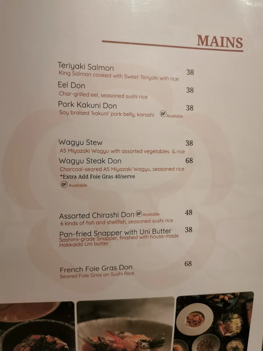 Menu, Izakaya Miyazaki