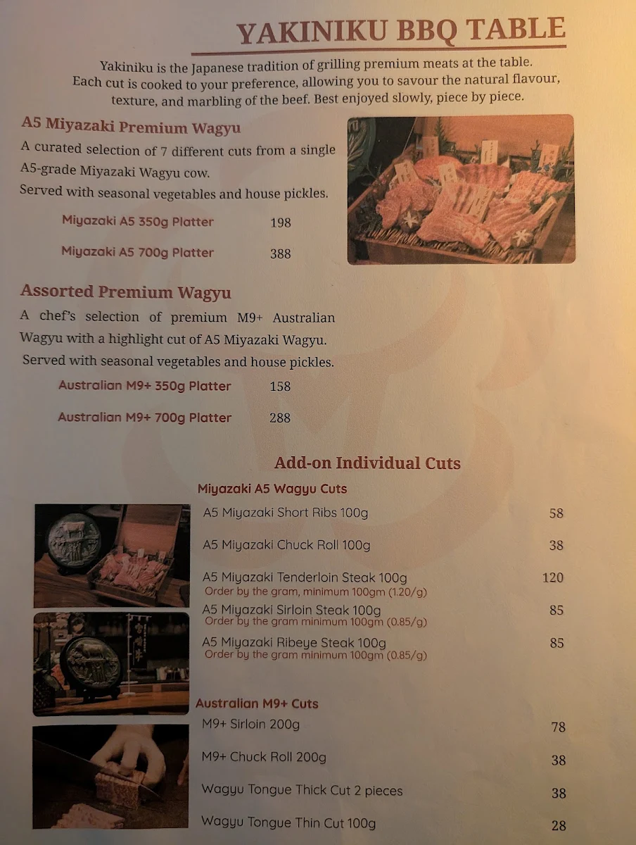 Menu, Izakaya Miyazaki