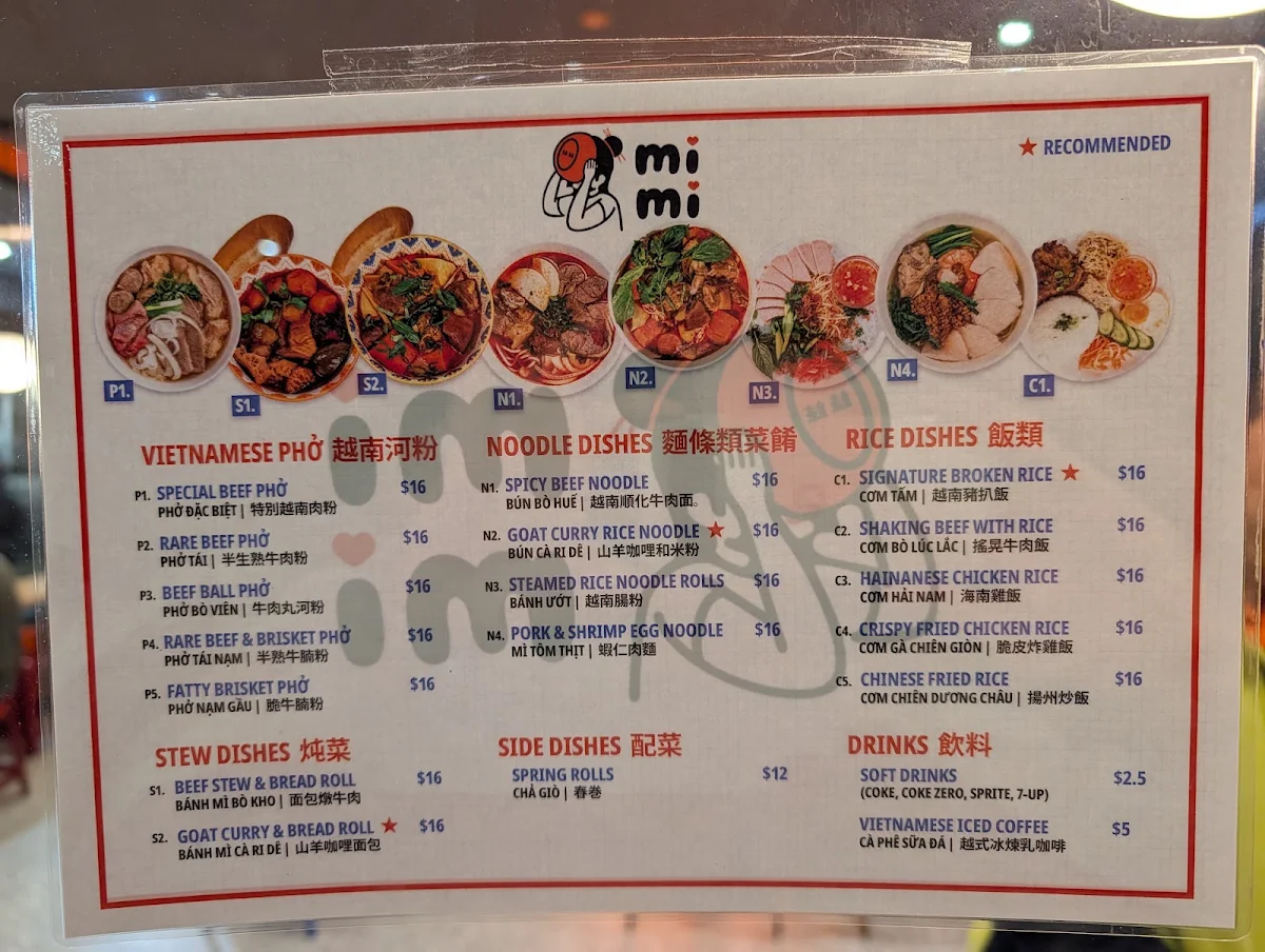 Menu, MIMI