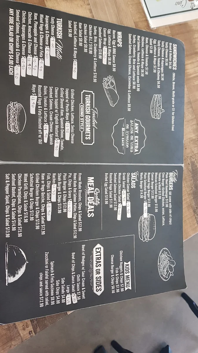 Menu, Cafe CINO