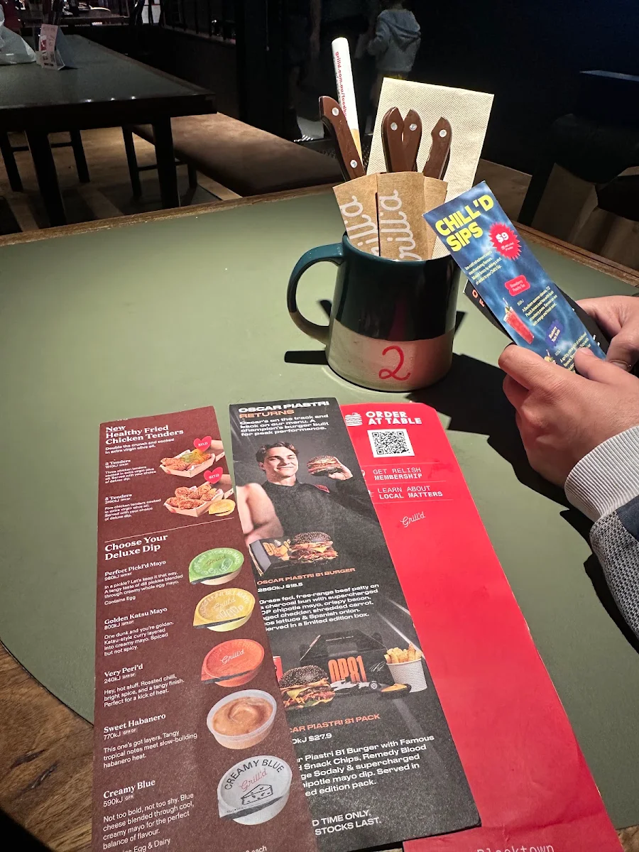 Menu, Grill'd Burgers - Blacktown